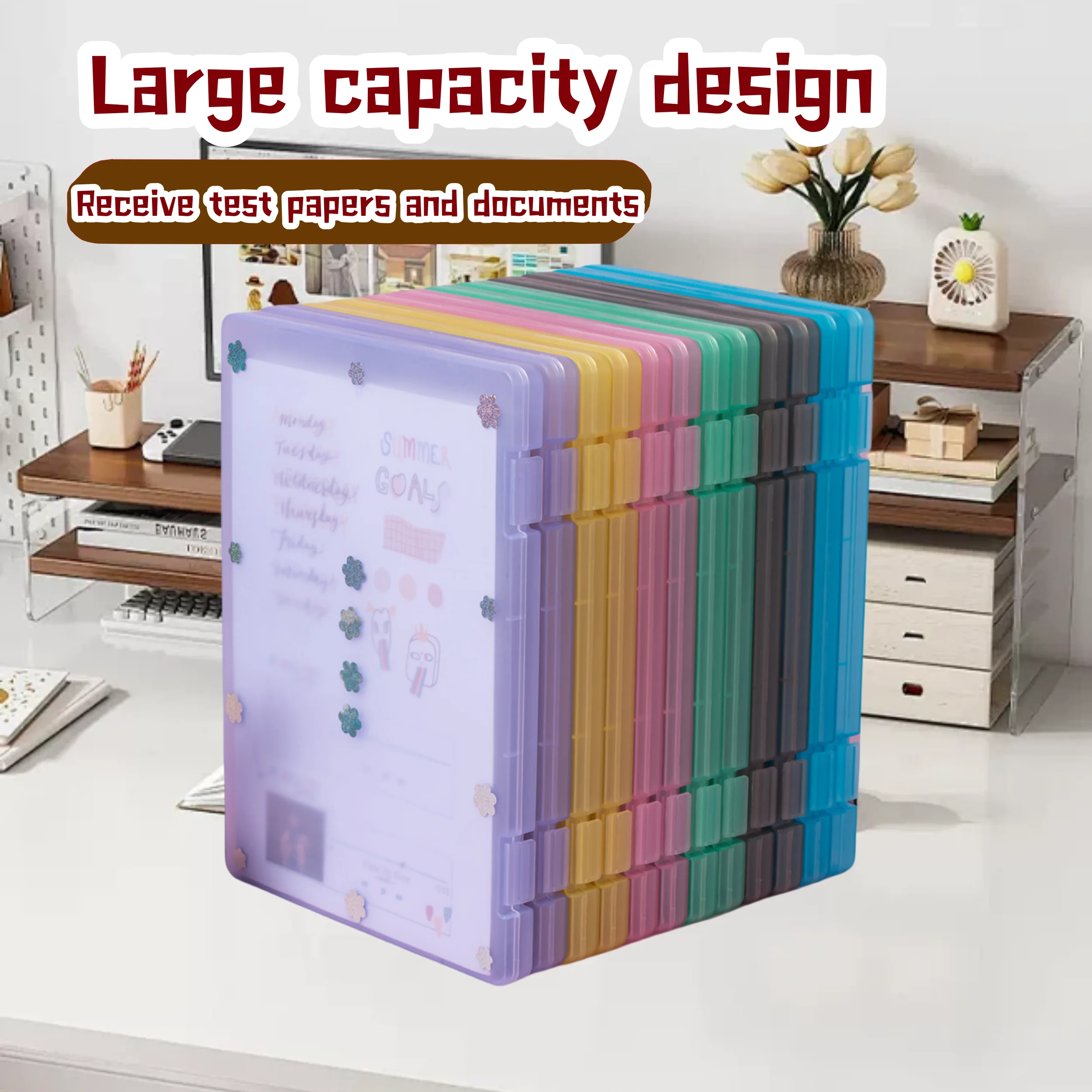 

Папка для файлов формата А4, скрепка для бумаг с органайзером тестовой бумаги, артефакт, офисные принадлежности, папка для файлов большой емкости, многофункциональное хранилище с отрывными листами