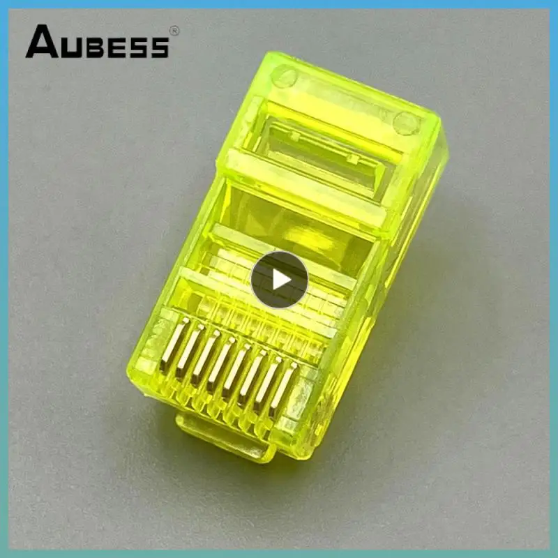 6U RJ45 Ethernet Plug Gold Plated Cat5e Jack UTP Module Plug Network Connector RJ-45 Crystal Heads Cat5 Multicolor Cable