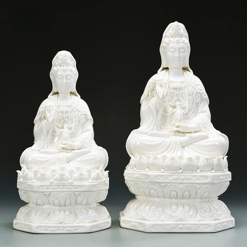 Imagem -05 - Estátua de Buda de Cerâmica para Casa Adoração Ornamentos Nanhai Guanyin Bodhisattva Manter Seguro