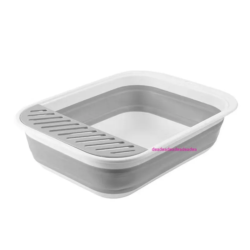 New pet cat litter box semi-closed folding cat toilet oversized splash-proof cleaning cat supplies