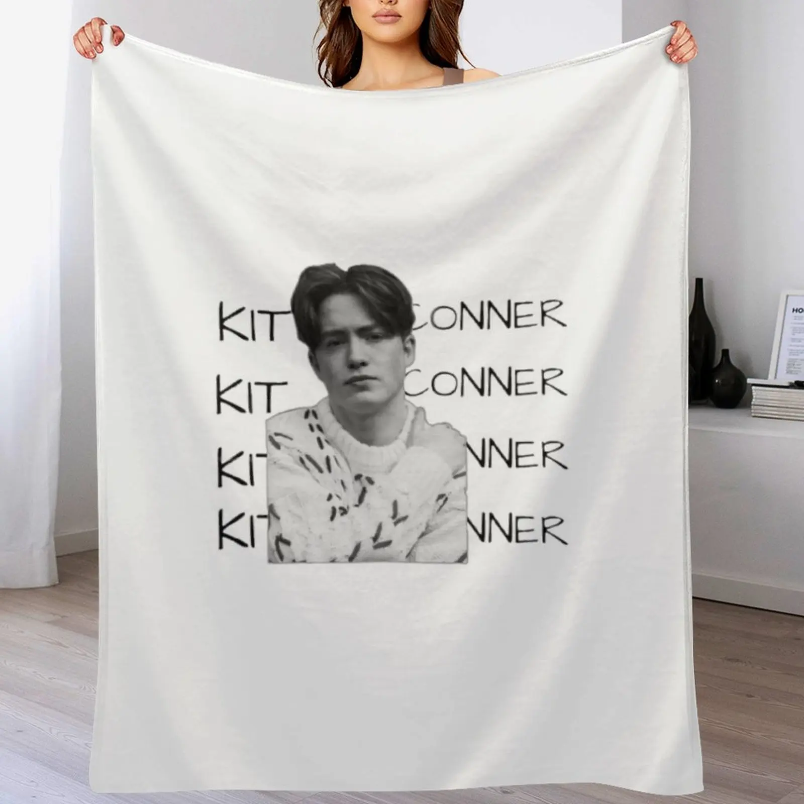 

Kit Conner - Black and White Look Throw Blanket Kid'S Soft bed plaid wednesday Blankets