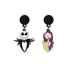 Disney Movie The Nightmare Before Christmas Series Jack Skellington Skull Personalized Printed Earrings Jewelry Accessories Gift