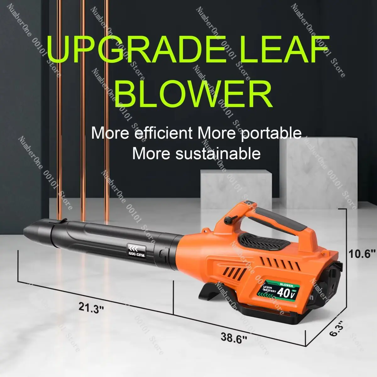 Cordless leaf blower, adjustable speed, 5ah battery powered, power tool for lawn and garden dust removal
