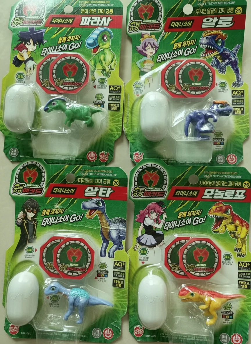 South Korea Robot Toy Dino Mecard Tinysaur Eotriceratops Monosaurus Parasaurolophus Dinosaur Transforming  Figure Capsule Card