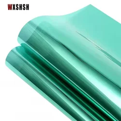 Window Privacy Film Green Silver One Way Daytime Privacy Static Cling Sun Blocking Anti UV  Window Tint for Home and Office