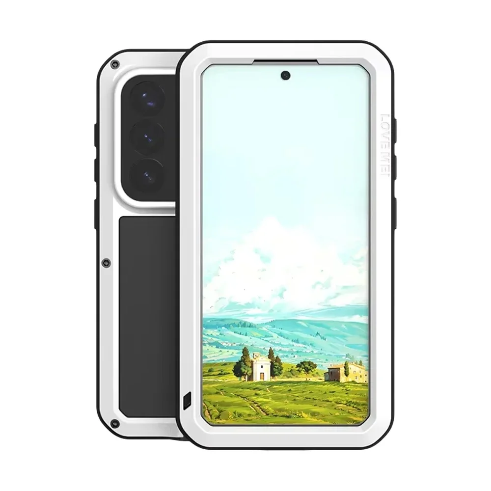 Etui na telefon Love Mei do Samsunga S26 Ultra i S26 FE, wykonane z silikonu, o wysokiej jakości, z metalowymi elementami, zapewniające ochronę na poziomie wojskowym, odporne na wstrząsy i kurz. — zdjęcie produktu 7