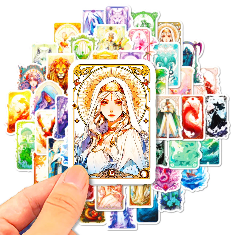 10/50Pcs Cool Tarot Cards Cartoon Aesthetic Varied Stickers Pack for Kids Travel Luggage Scrapbooking Decoration Graffiti Decals