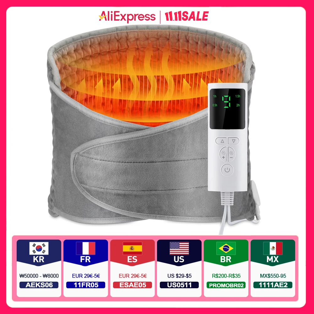 لوحة التدفئة الكهربائية الخصر الخلفي وسادة تدفئة 9 مستويات التحكم في درجة الحرارة حزام خصر مكتب المنزل هدية الشتاء الاحترار الظهر جهاز تدفئة محمول