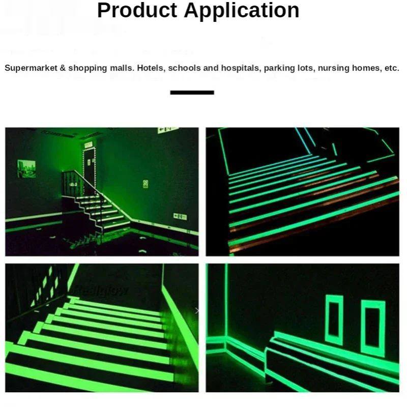 Self-Adhesive Luminous Tape, Night Vision, Glow in Dark, Safety Warning, Security Stage, Home Decoration Tapes, 3M, 5m