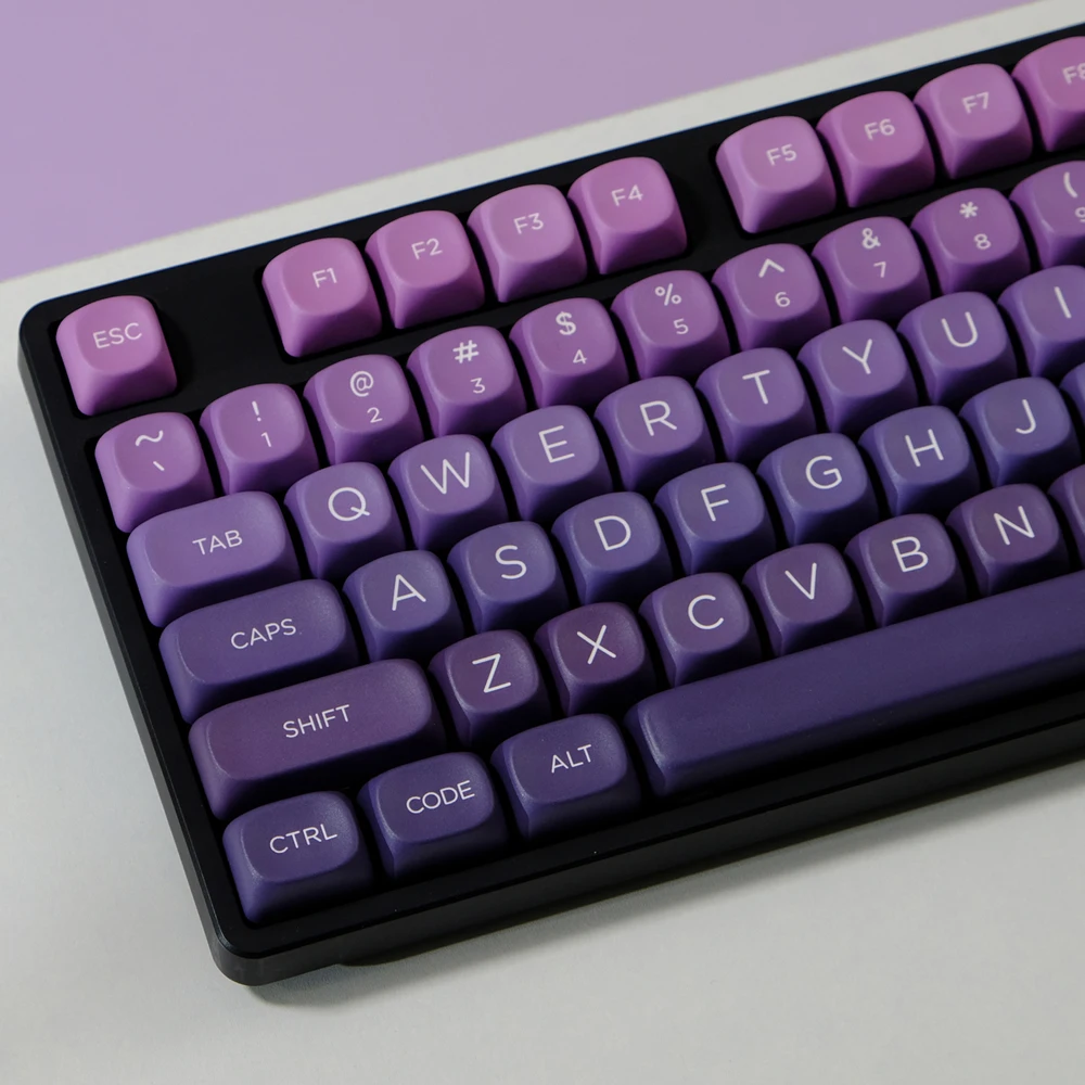 Imagem -05 - Gradiente Keycaps Grupo Pbt Sublimação Dye Perfil Moa Keychron q2 Anne Gh60 Gk64 Poker 75 Set Roxo