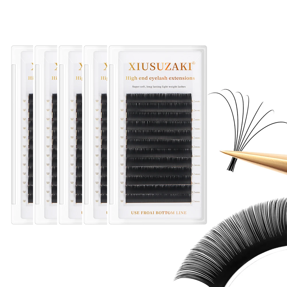 XIUSUZAKI 5 Trays/lot Classic Individual Eyelash Extensions Soft Natural Matte Black Classic Volume Lashes Extensions Supplier