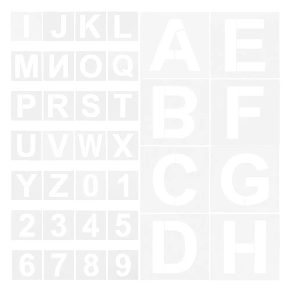 72Pcs Reusable Plastic Letter Number Stencils Precision Spray Paint Stencil Set for DIY Signs Crafts Scrapbooking Graffiti Art 3