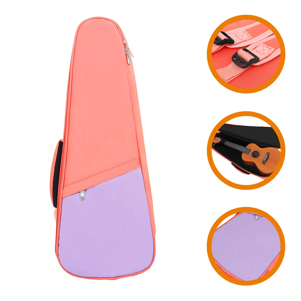 

23 Inch Ukulele Pouch Carrying Bag Storage Organizer Large Capacity Accessory Bag Adjustable Strap Shock Absorbing For Tuners