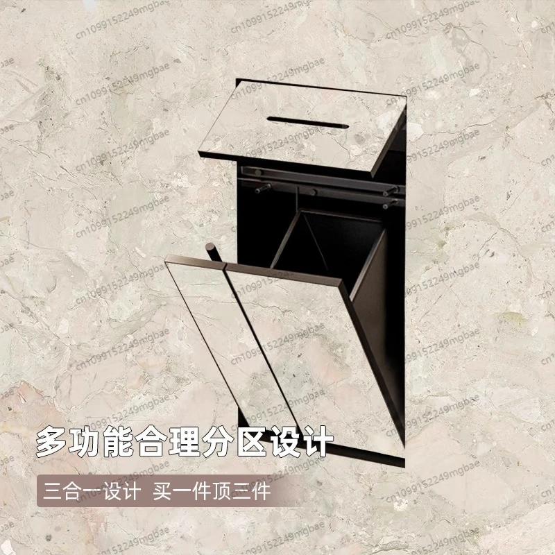 Concealed stainless steel niche toilet toilet rack trash can embedded toilet edge metal niche cabinet