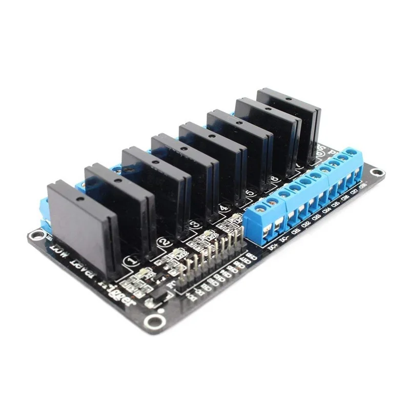 1 2 4 6 8 قناة SSR AVR G3MB-202P 5 فولت عالية المستوى الحالة الصلبة وحدة التتابع 240 فولت 2A الناتج مع الصمامات مقاوم