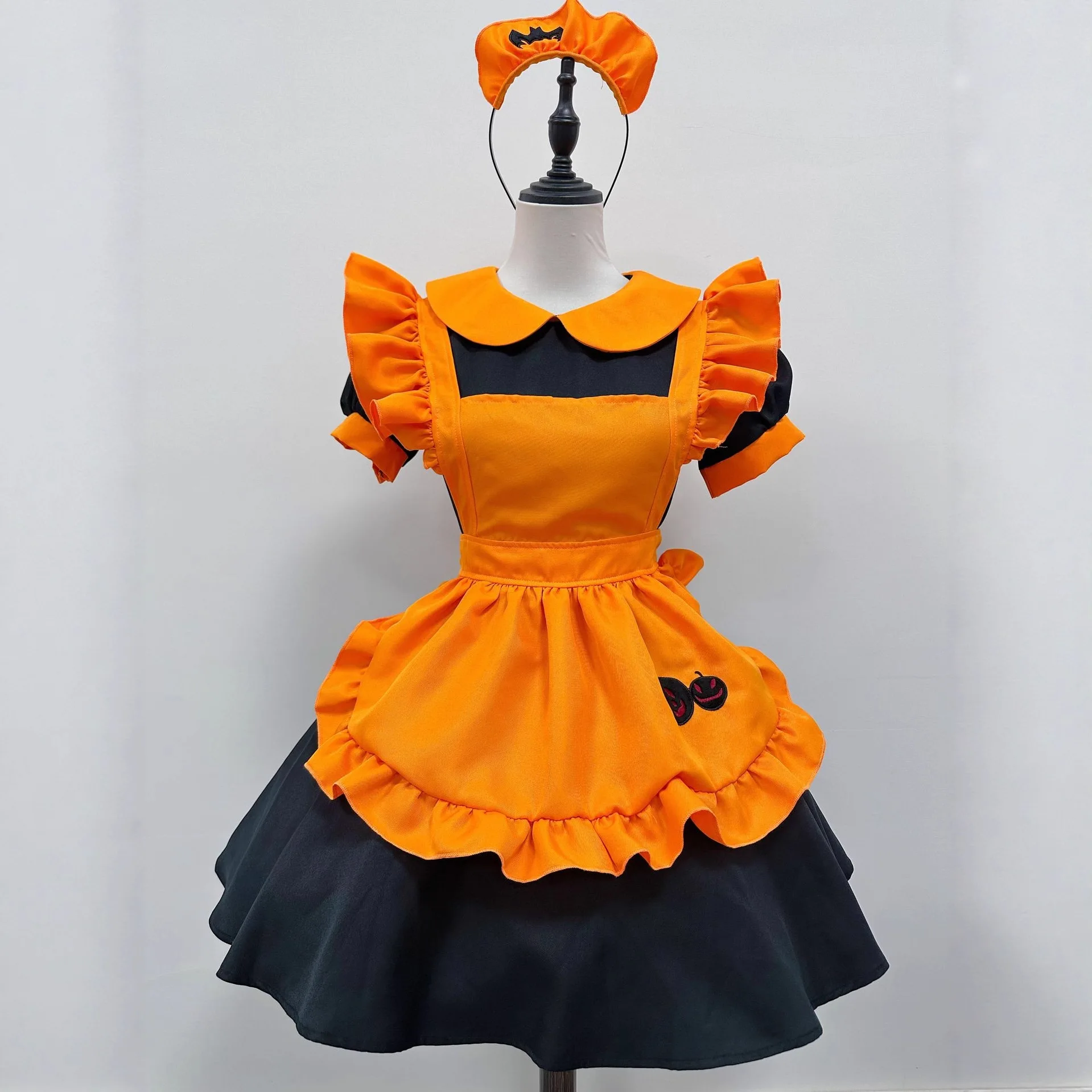 COSPLAY Halloween Embroidery Maid Dress Pumpkin Maid Dress Bat Vampire Maid Magic Witch - view 4