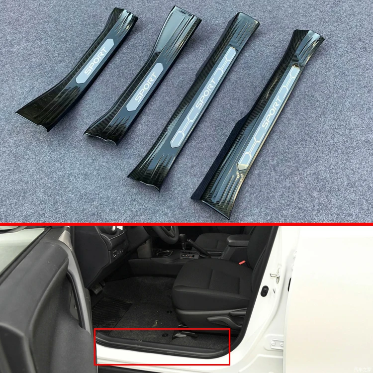 

For TOYOTA Rav4 XA50 2019-2024 Decorate Accessories Inner Inside Door Sill Panel Scuff Plate Kick Step Trim Cover