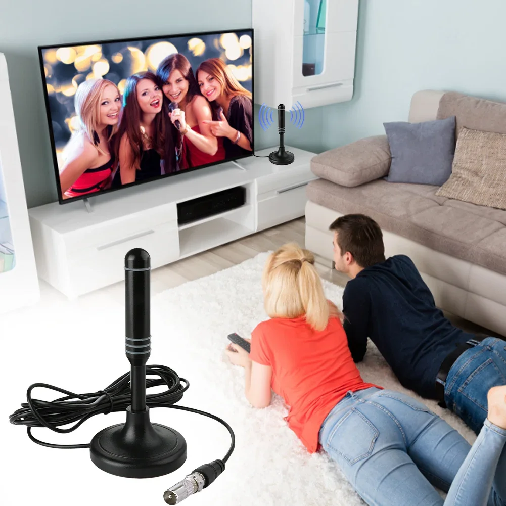 Antenne TV portable 300cm Câble coaxial Antenne TV numérique DVB-T DVB-T2 DAB NikExtérieur Digital HD Freeview pour Smart TV