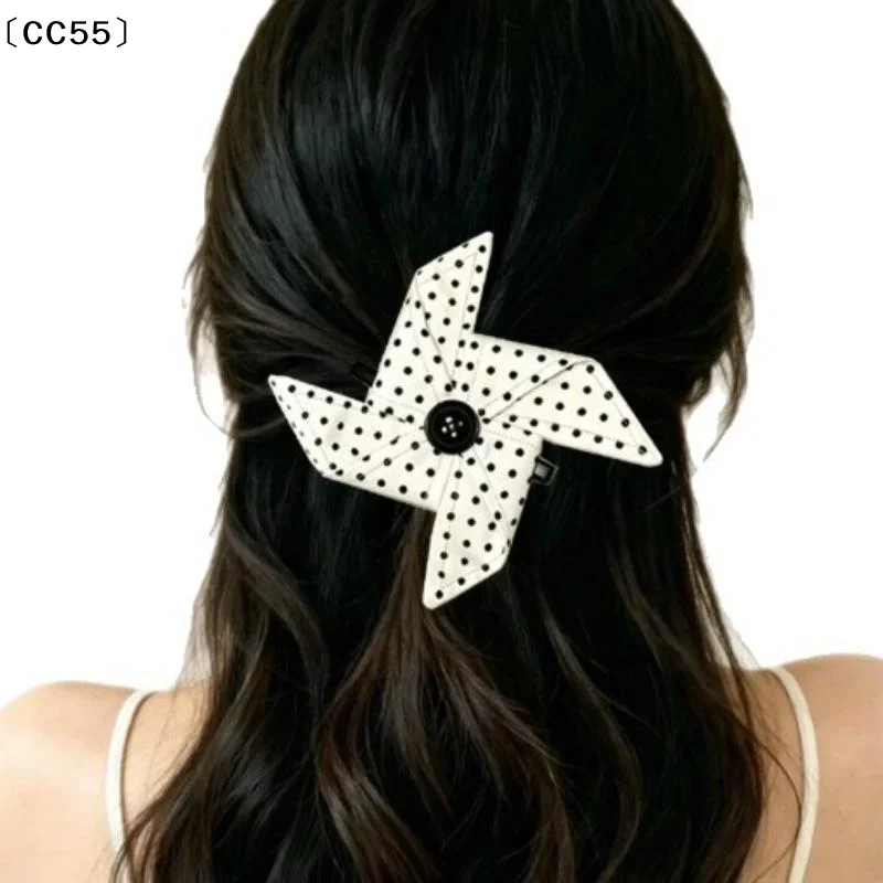 Polka Dot Windmill Shaped Hair Clip Cute Y2K Style Creativity Hair Clip For Daily Wear Photoshoot Girls Hair Accessories〔CC55〕