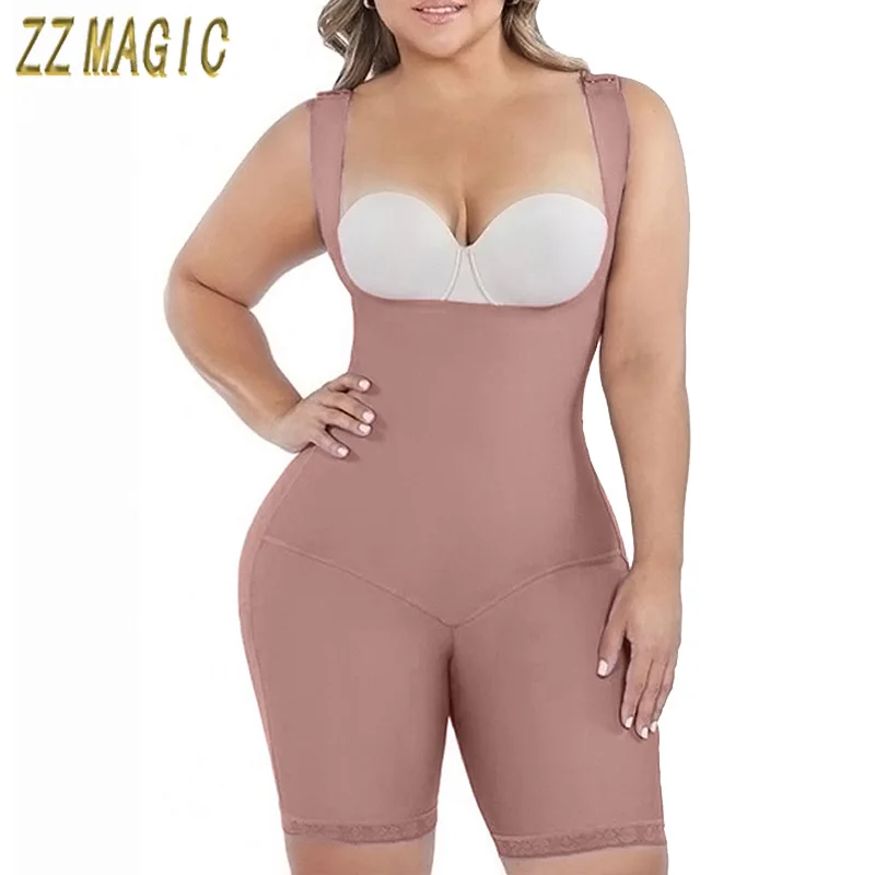 

Fajas Colombianas Stage 2 For Women Postpartum Girdle BBL Seamless Bodysuit Open Crotch Shapewear Corset Slimming Body Shaper