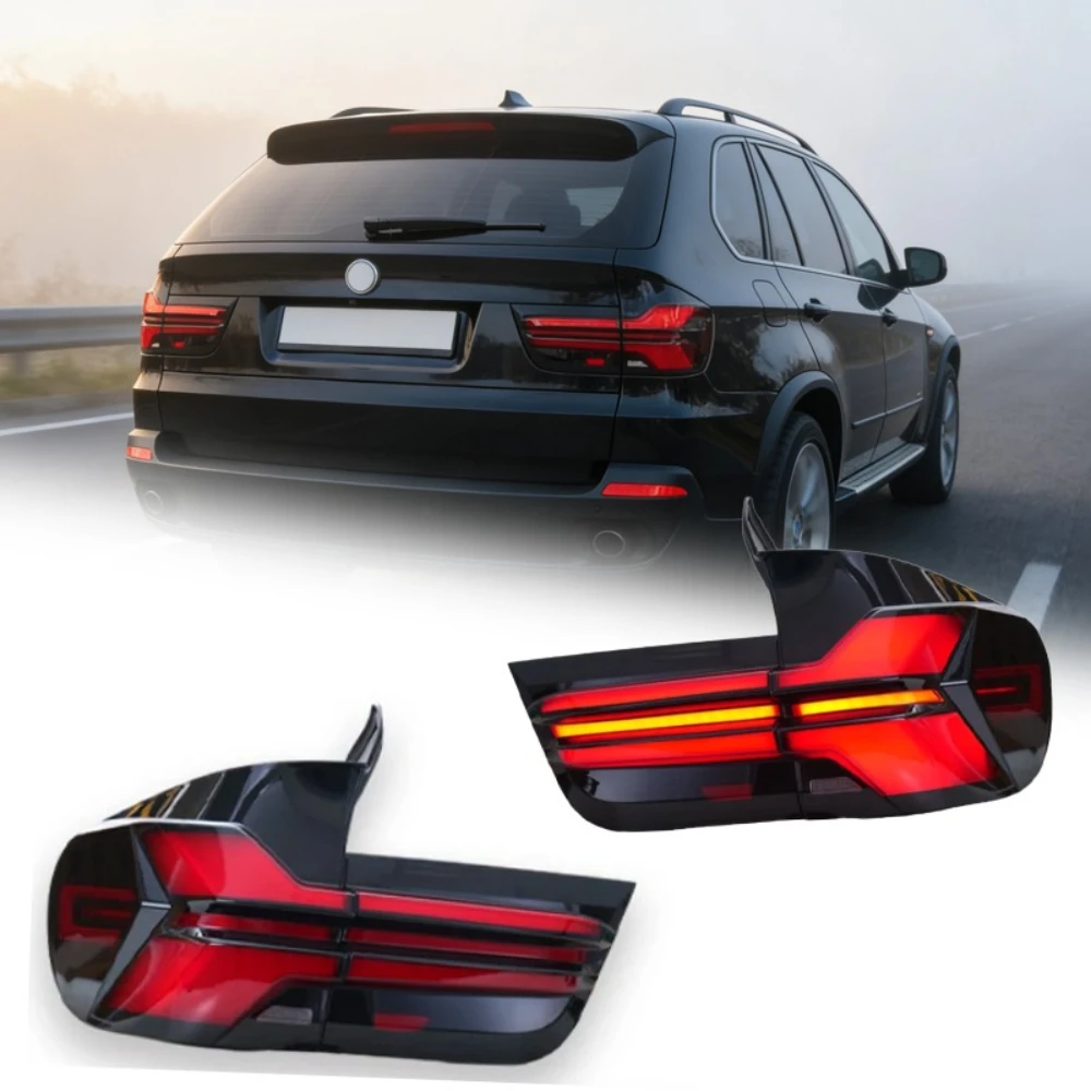 

Светодиодные задние фонари для BMW X5 E70 2007-2013 с желтыми указателями поворота, обновленные до стиля 2023 года, установка Plug and Play, автомобильные аксессуары