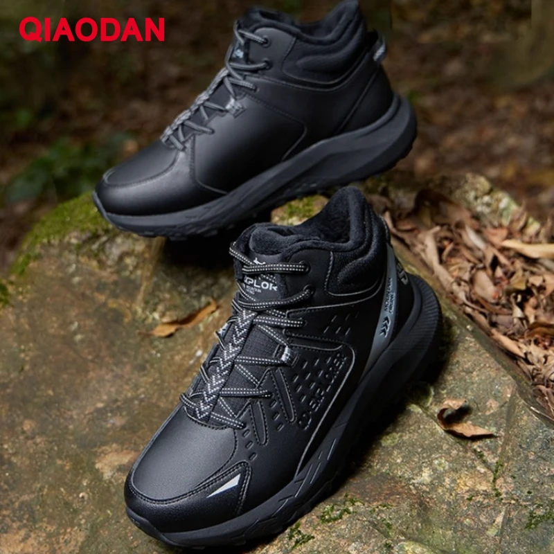 

QIAODAN Men Walking Shoes 2025 Autumn Winter Fashion Warm Lace-up Sneakers Shoes Commute Outdoors Running Shoes QXB023244230B