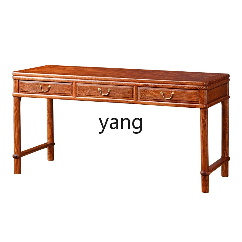 

LMM red sandalwood log table mahogany Ming-style desk, solid wood writing desk New Chinese-style office