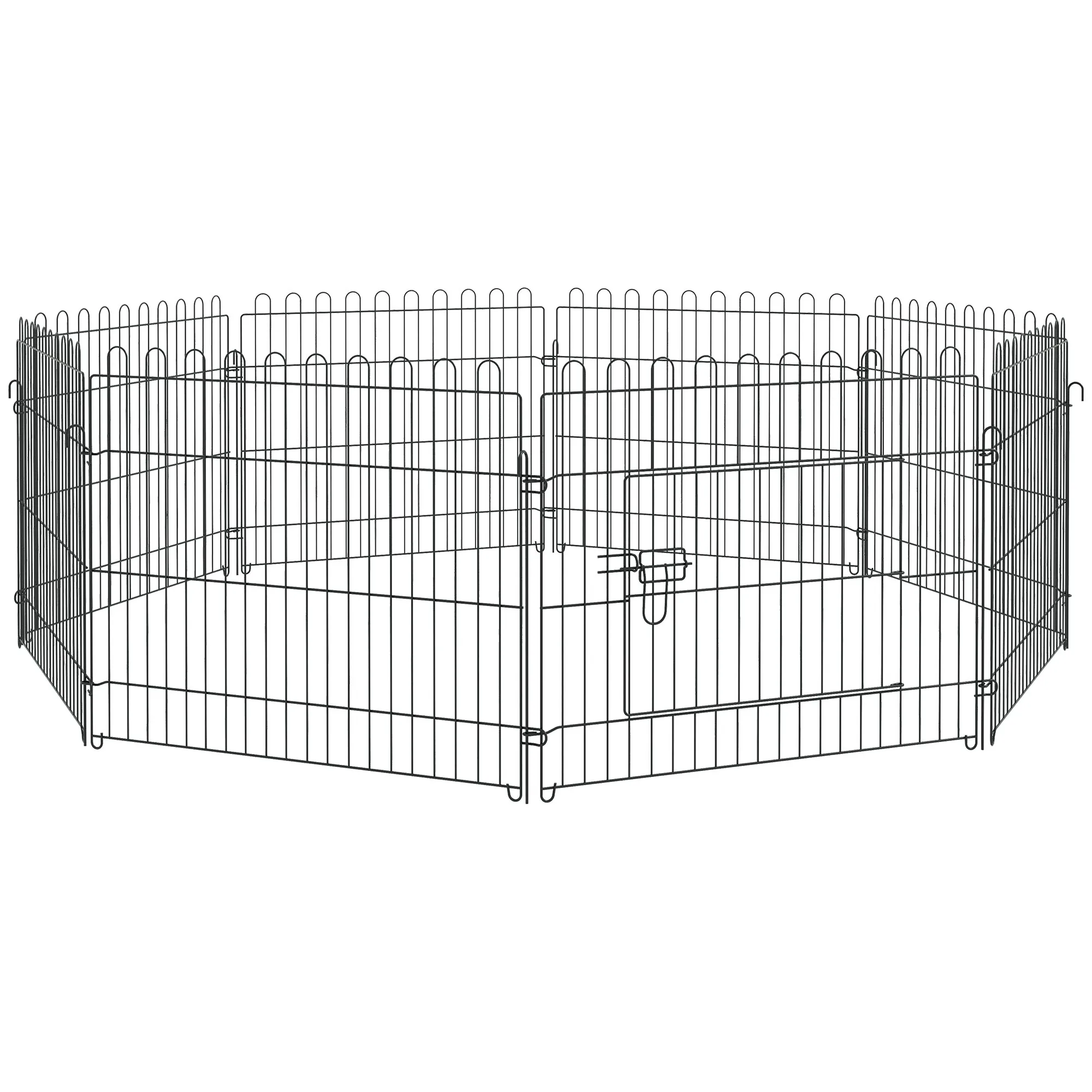 PawHut Park dierenverblijven puppyrennen voor honden knaagdieren konijnen kleine dieren cm 8 panelen 71x61 cm zwart