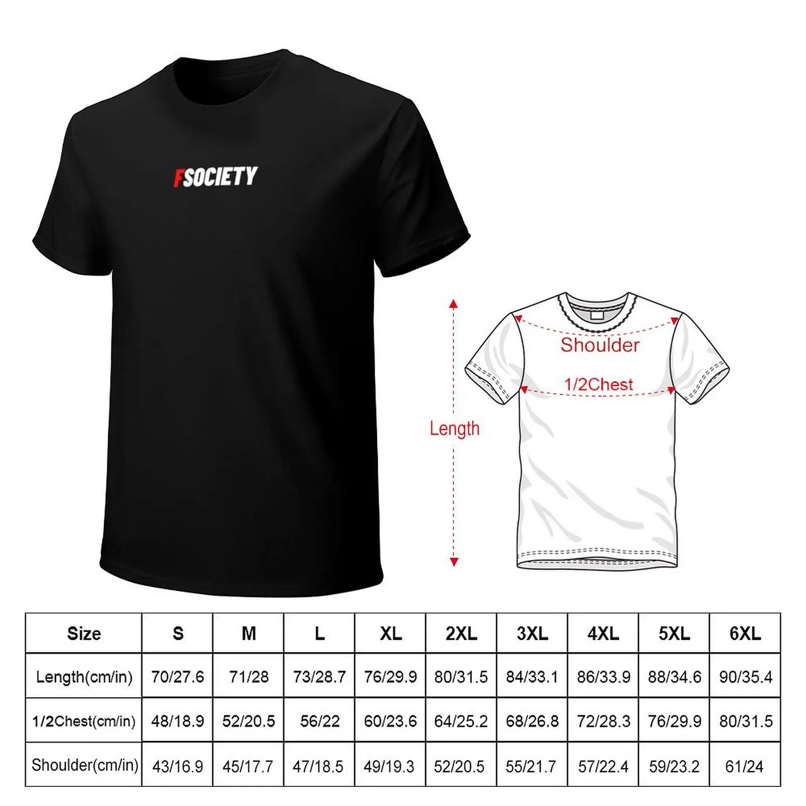 FSociety Logo T-Shirt Active Sports Short Sleeve Cotton Shirt