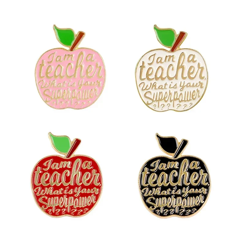 Europe AmericaPopular New Models Originality Gift Style Chest Button Four Color Apple Brooch Badge Collar Pin Embellishment