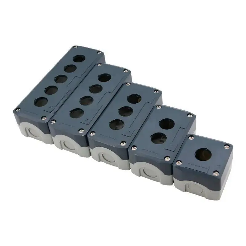 XB4 أزرق رمادي أصفر زر صندوق 12345 ثقب مقاوم للماء والغبار برهان زر صندوق زر التحكم فتح 22 مللي متر #5