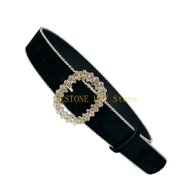 

49MF блестящий пояс с блестками и пряжкой со стразами для новогодних вечерних платьев