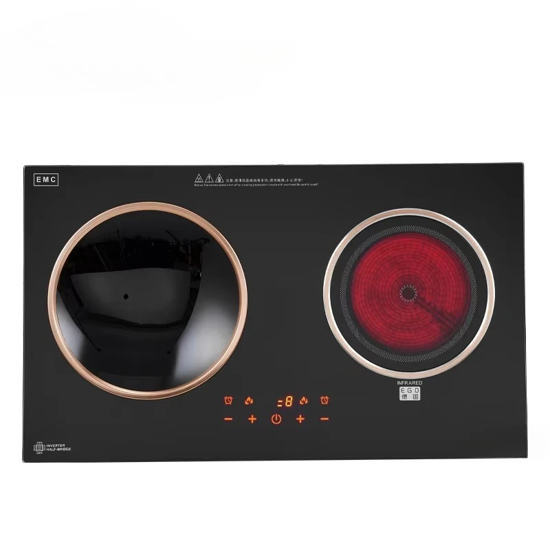 2 Burners Multi Function Electric Cooktops Concave Wok IH Induction Cooker Vs Infrared Cooker Pot Stove With Timer in Kitchen