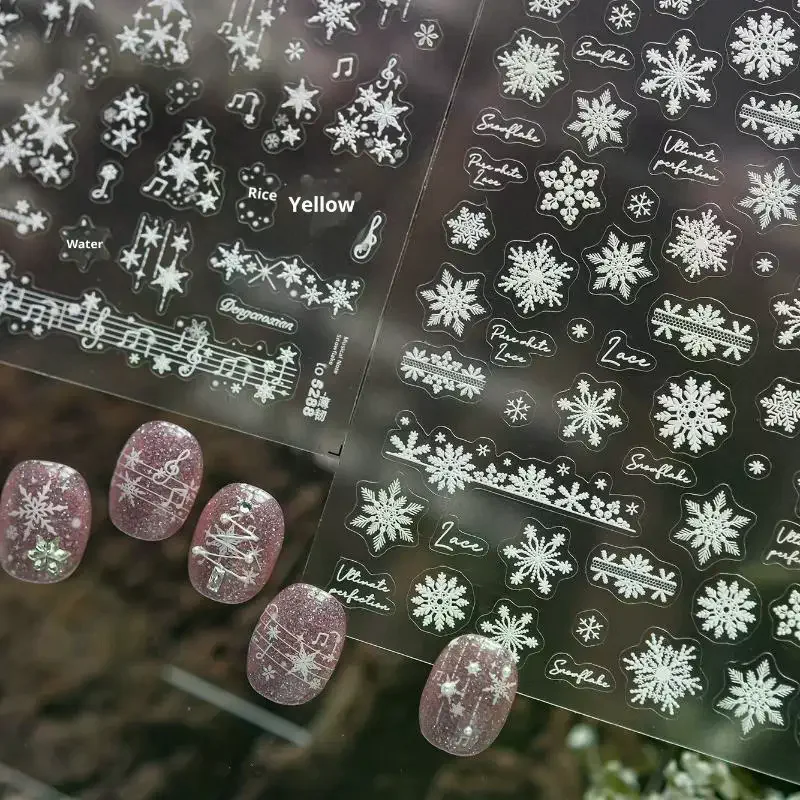 Lace Snowflake Nail Art Stickers Modern Simple Nail Stickers Lace Snowflake Ornament Nail Art Stickers Decoration