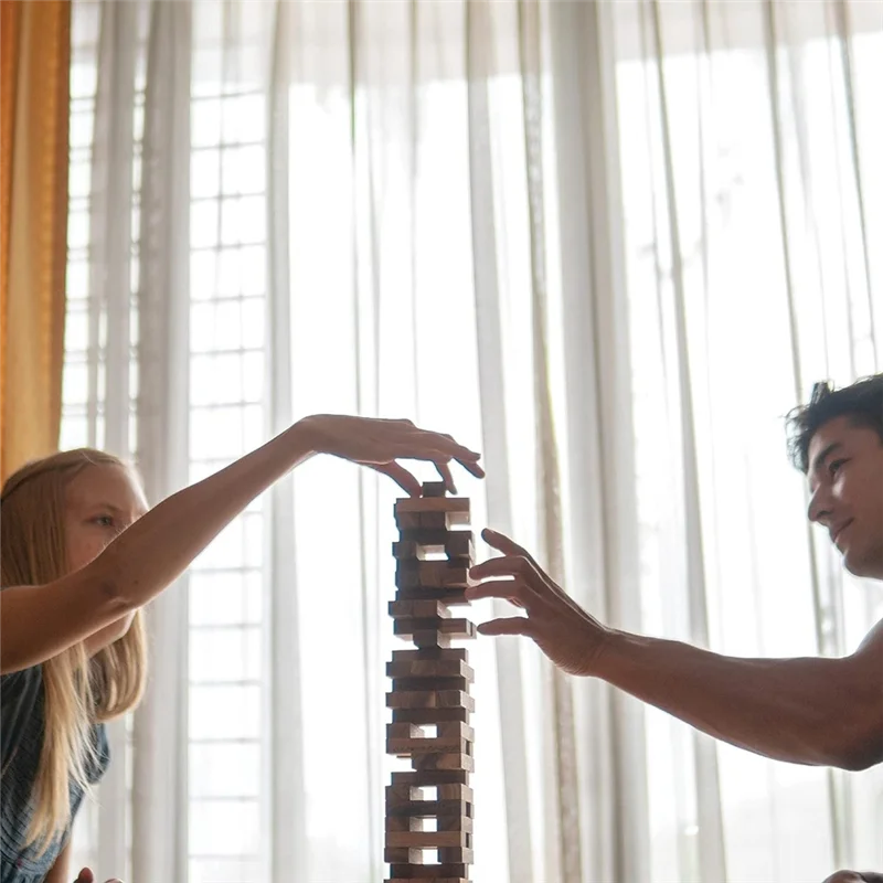 Jogo de torre de queda de madeira A63T-perfeito para jogos de festa, jogos ao ar livre para adultos e família, jogos de bloco de empilhamento clássicos, L Dur