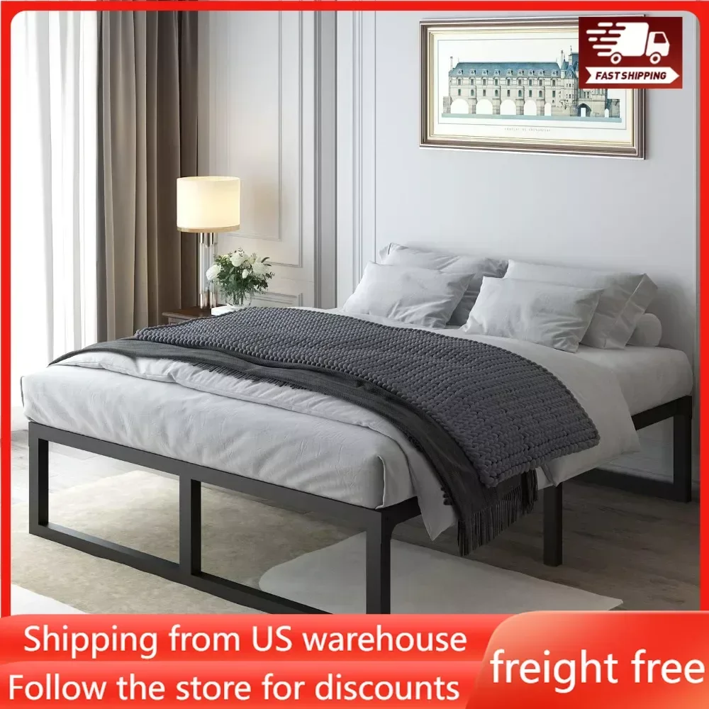 

14 Inch Queen Bed Frame,3500 Lbs Heavy Duty Metal Platform, Steel Slats Support/No Box Spring Needed/Noise Free/Non-Slip