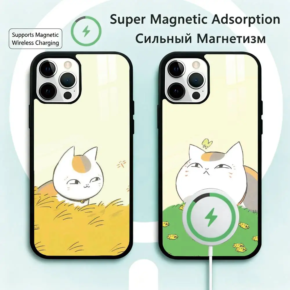 

Natsume Y-yuujinchou Nyanko Phone Case For iPhone17,16,15,14,13,12,11 Plus,Pro Magnetic Supports Magnetic Wireless Charging