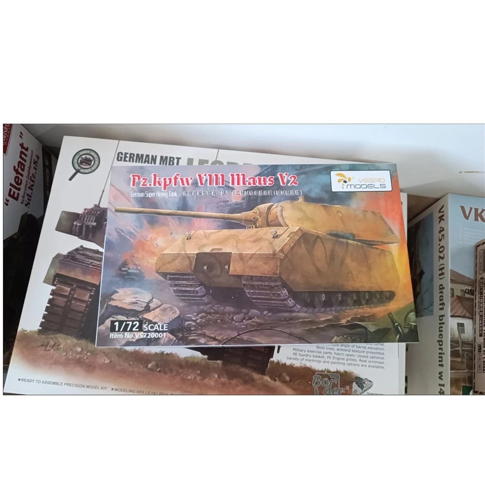 

VESPID VS720001 1:72 Scale German Sd Kfz VIII MAUS V2 Heavy Tank Plastic Assembly Model Kit Hobby Craft Building Making Toy