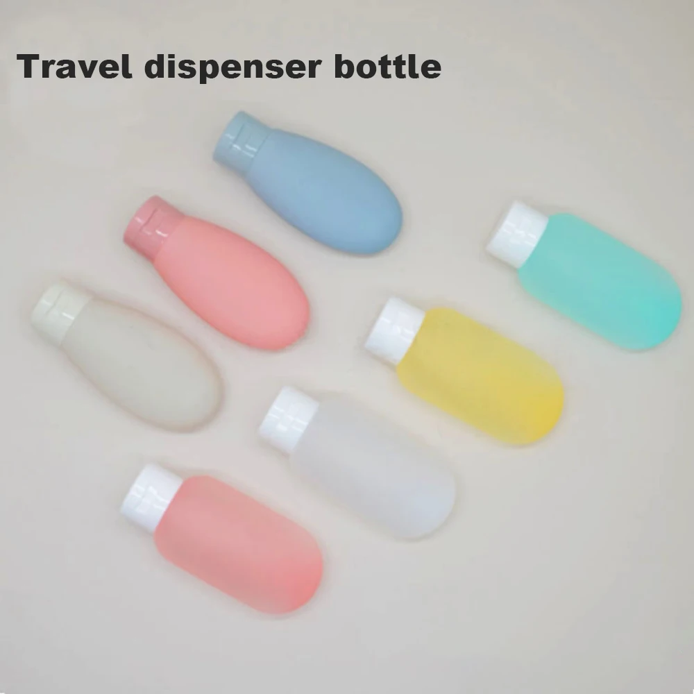 4pcs Silicone Leak-Proof Travel Bottle for Business Trip Portable Refillable Squeezable Container for Toiletries Lotion 60ml