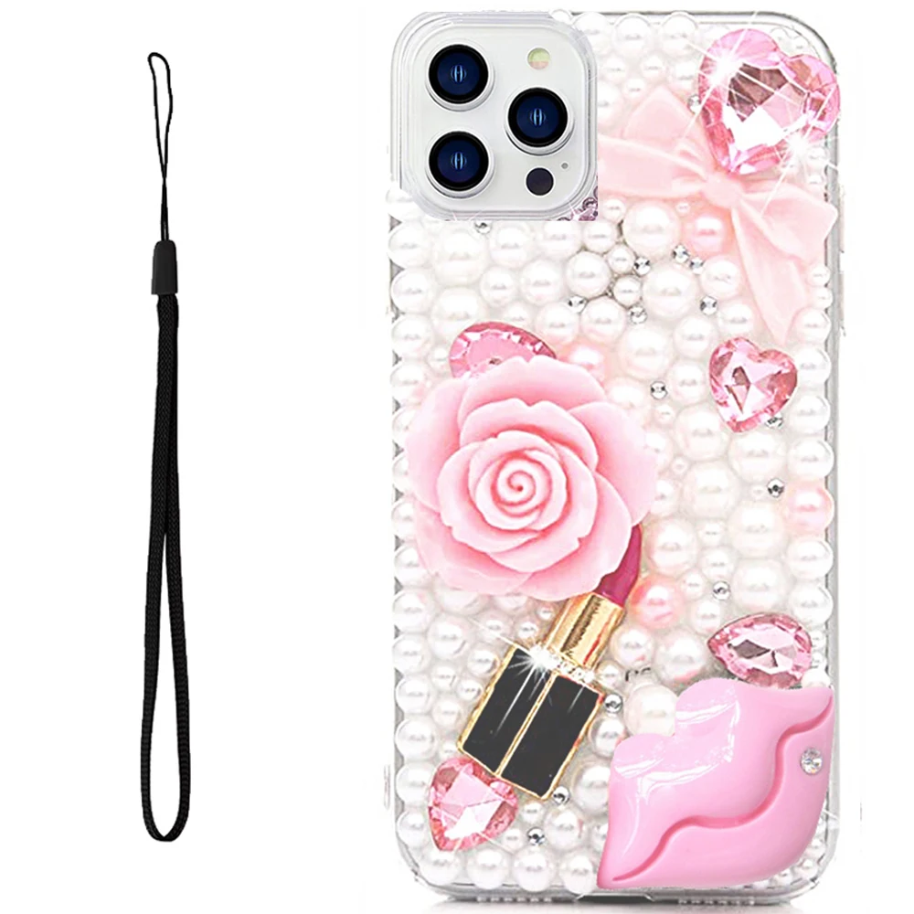 

Pearl Phone Case For Samsung Galaxy S10 5G S20 FE S21 Plus S22 Ultra S23 FE A13 A14 A15 A24 A33 A34 A51 A52 A53 A54 Flowers