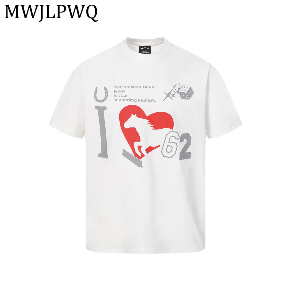 

MWJLPWQ Unique Printed Short-Sleeve T-Shirt Ins Hip-Hop Trendy Summer Men's Loose Fit Casual Round-Neck Tops 2026 New 16625