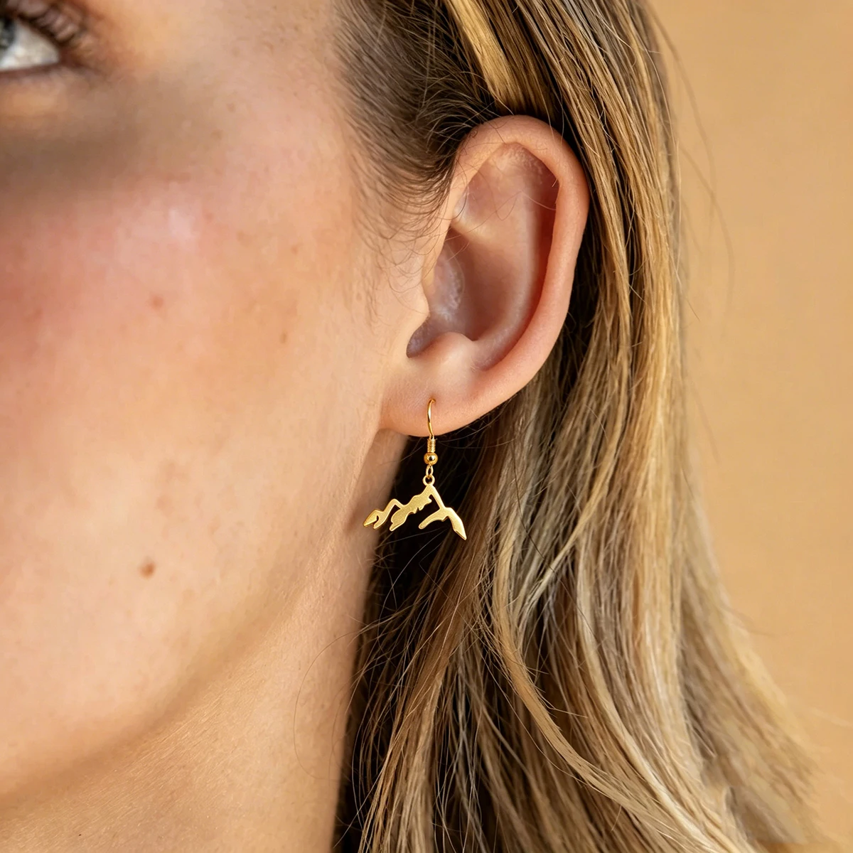 Chandler 1 Pair Snow Mountain Earrings for Women Minimalist Stainless Steel Peak Shape Jewelry Earrings Climber Outdoor Gift