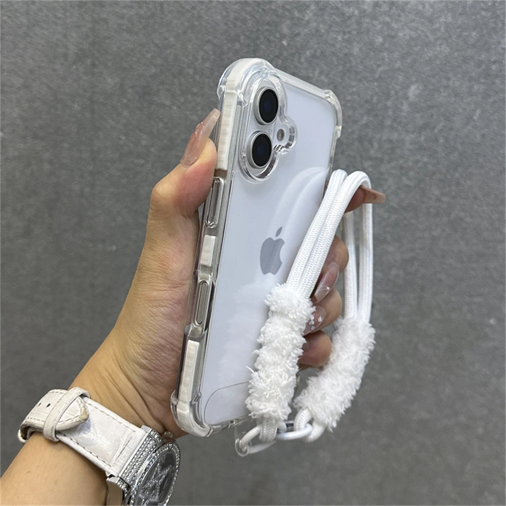 Hybrid-Bumper-Schutzhülle Transparent mit Handgelenkschlaufe für iPhone 18 15 17 11 12 13 14 16 Pro Max Plus Stoßfeste Airbag-Hülle – Detail 9