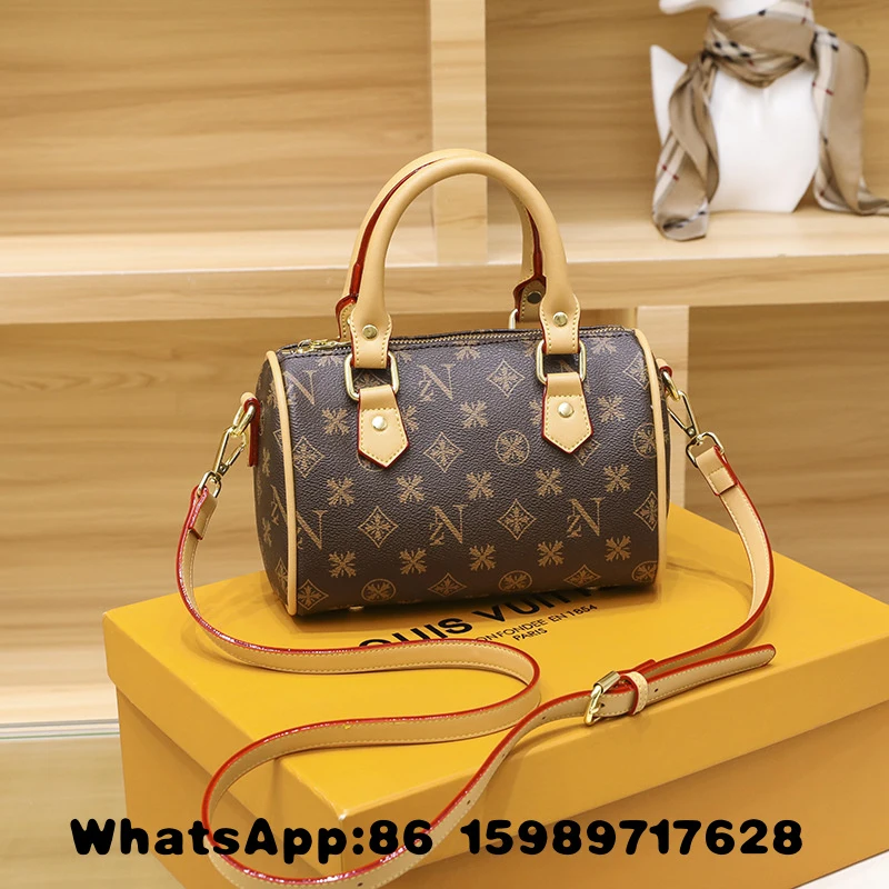 Women's Handbag 2026 Summer New Korean Style Versatile Shoulder Crossbody Bag Retro Print Boston Pillow Bag