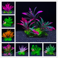 14 Kinds Artificial Aquarium Decor Plants Water Weeds Ornament Aquatic Plant Fish Tank Grass Decoration Accessories 14.5cm