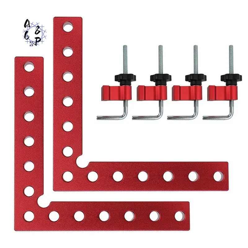 A68P-90Degree Positioning Squares,Right Angle Clamps 5.5Inch X 5.5Inch Aluminum Alloy For Woodworking Picture Frames,Cabinets