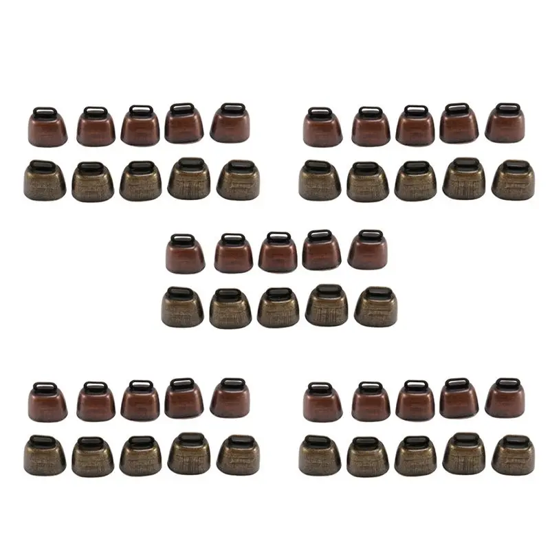 ABKV-50PCS Cow Horse Sheep Grazing Small Brass Bells,Cowbell Retro Bell For Horse Sheep Grazing Copper,Cow Bells Noise Maker