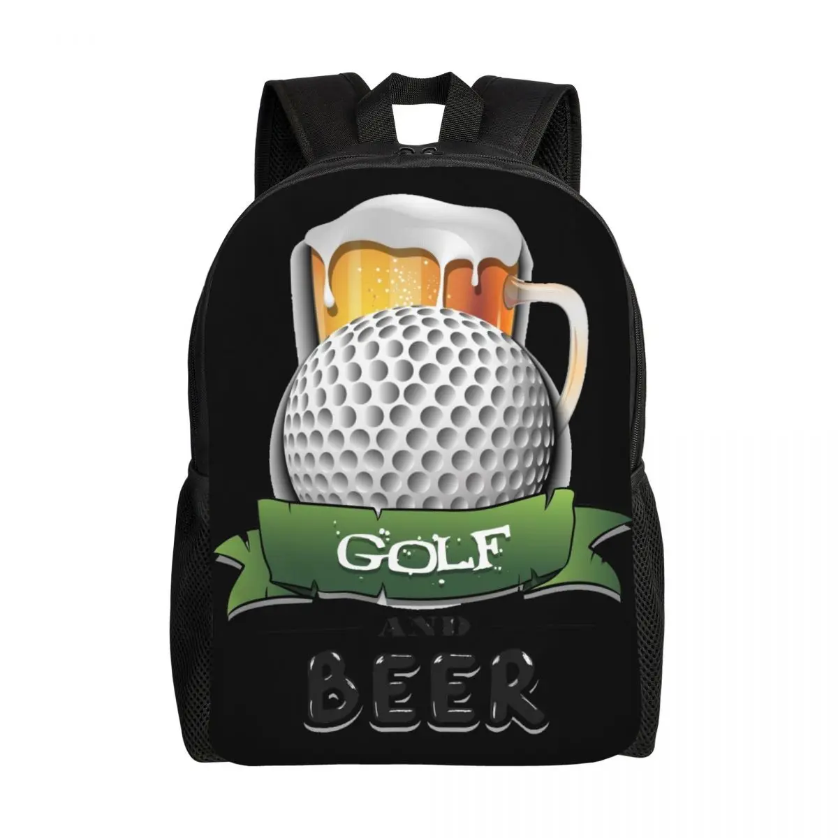 

Персонализированный Рюкзак с мячиком для гольфа и пивом для мужчин и женщин, Базовый Рюкзак для книг для колледжа, школьные сумки