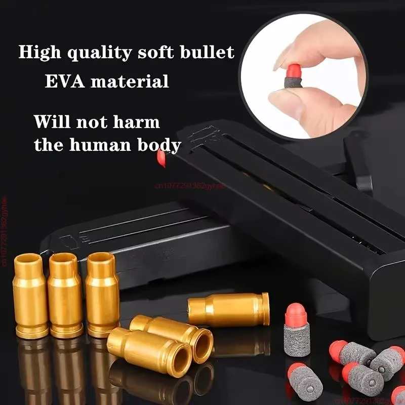 Throwing Shell Golden Desert Eagle Manual Loading Soft Bullet Gun and Bullet Can be Launched for to Eat Chicken Gun Model