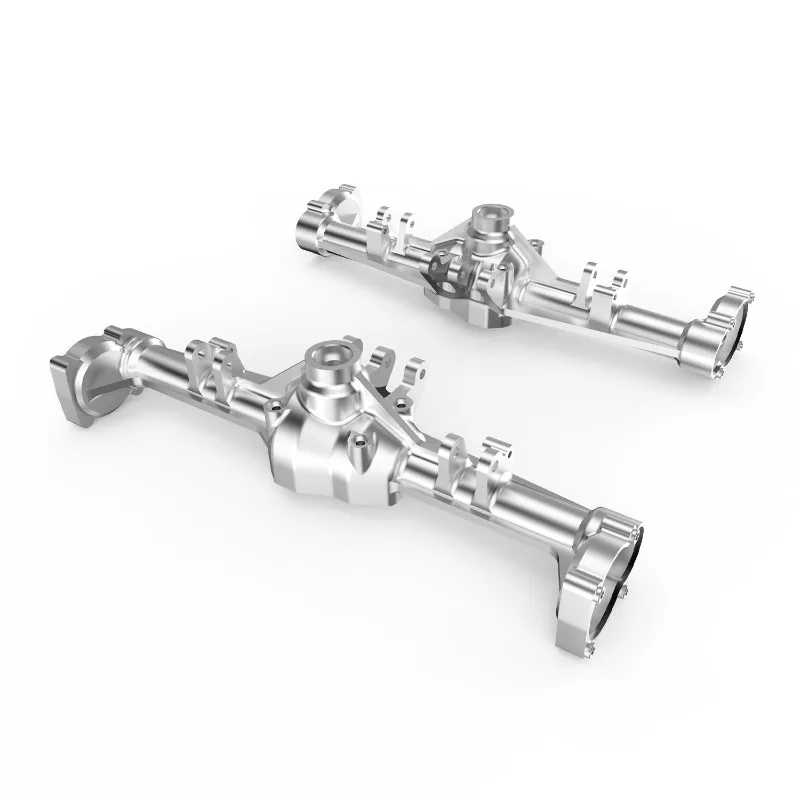 6061 Aluminum Alloy,Front&Rear Axle Housing for 1/7 RLAARLO MK07/JK07 RC Crawler, Black/Silver Optional, Strength Upgrade Parts
